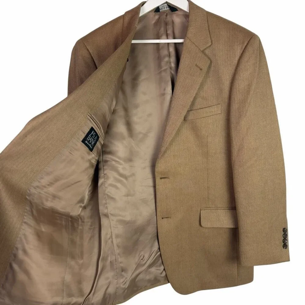 Jos A Bank Men’s Sports Coat 43R Brown Herringbone